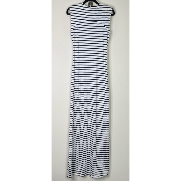 L'atiste Striped Crossover Cut Out Front Slit Maxi Dress Women's Size Large - Picture 2 of 8